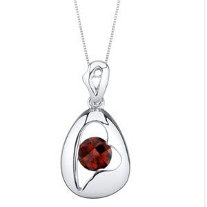 Peora Garnet Sterling Silver Necklace